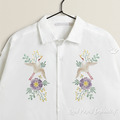 Neckline Machine Embroidery Design Crane - 2 sizes