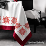 Motif de broderie à la machine « Flocon de neige norvégien » au point de croix – 4 tailles