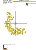Oak Wreath Corner Machine Embroidery Design - 6 sizes