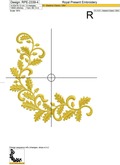 Oak Wreath Corner Machine Embroidery Design - 6 sizes