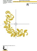 Oak Wreath Corner Machine Embroidery Design - 6 sizes