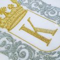 Oblong Baroque Frame with Crown Machine Embroidery Design - 3 sizes