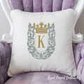 Oblong Baroque Frame with Crown Machine Embroidery Design - 3 sizes