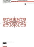 Old-style border with flowers machine embroidery design - 4 sizes