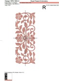 Old-style border with flowers machine embroidery design - 4 sizes