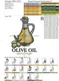Olive Oil Bottle Machine Embroidery Design - 3 sizes