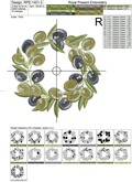 Olives Wreath Machine Embroidery Design - 4 sizes