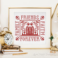 One-Color House Cross-stitch Machine Embroidery Design - 3 sizes