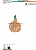 Ornate Onion machine embroidery design