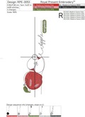 Organic Apple Machine Embroidery Design - 4 sizes