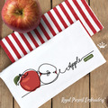 Organic Apple Machine Embroidery Design - 4 sizes