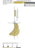 Organic Bananas Machine Embroidery Design - 4 sizes