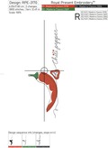 Organic Chili Pepper machine embroidery design - 4 sizes