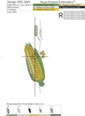 Organic Corn Machine embroidery design - 4 sizes