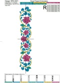 Oriental Flower Border Machine Embroidery Pattern - 3 sizes