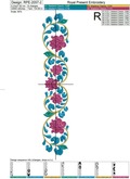 Oriental Flower Border Machine Embroidery Pattern - 3 sizes
