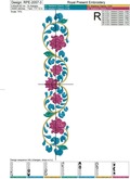 Oriental Flower Border Machine Embroidery Pattern - 3 sizes