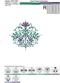 Oriental pattern Machine Embroidery Design - 3 sizes