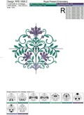 Oriental pattern Machine Embroidery Design - 3 sizes