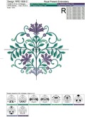 Oriental pattern Machine Embroidery Design - 3 sizes