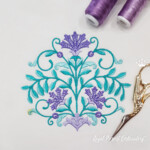 Oriental Floral Pattern Machine Embroidery Design – 3 Sizes
