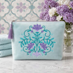 Oriental Floral Pattern Machine Embroidery Design – 3 Sizes