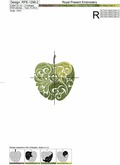 Ornate Apple machine embroidery design - 2 sizes
