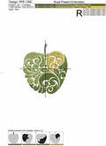 Ornate Apple machine embroidery design - 2 sizes