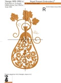 Ornate Autumn Pumpkin Machine Embroidery Design - 5 sizes