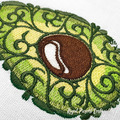 Ornate Avocado Machine Embroidery Design - 2 sizes