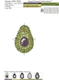 Ornate Avocado Machine Embroidery Design - 2 sizes