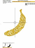 Ornate Banana Machine Embroidery Design - 2 sizes