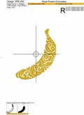 Ornate Banana Machine Embroidery Design - 2 sizes