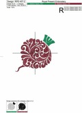 Ornate Beet Machine Embroidery Design - 2 sizes