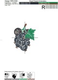 Ornate Black Currant Machine Embroidery Design - 3 sizes