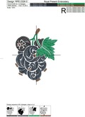 Ornate Black Currant Machine Embroidery Design - 3 sizes