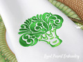 Ornate Broccoli Machine Embroidery Design - 3 sizes