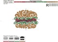 Ornate Burger Machine Embroidery Design - 3 sizes