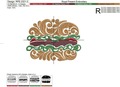 Ornate Burger Machine Embroidery Design - 3 sizes