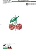Ornate Cherry Machine Embroidery Design - 2 sizes