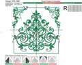 Ornate Christmas Tree machine embroidery design - 7 sizes