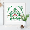 Ornate Christmas Tree machine embroidery design - 7 sizes