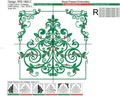 Ornate Christmas Tree machine embroidery design - 7 sizes