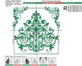Ornate Christmas Tree machine embroidery design - 7 sizes