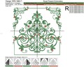 Ornate Christmas Tree machine embroidery design - 7 sizes
