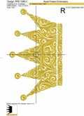 Ornate Crown Machine Embroidery Design - 4 sizes