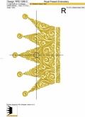 Ornate Crown Machine Embroidery Design - 4 sizes