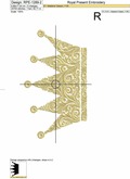 Ornate Crown Machine Embroidery Design - 4 sizes