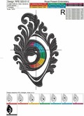 Ornate Eye Machine Embroidery Design - 6 sizes