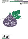 Ornate Fig Machine Embroidery Design - 4 sizes